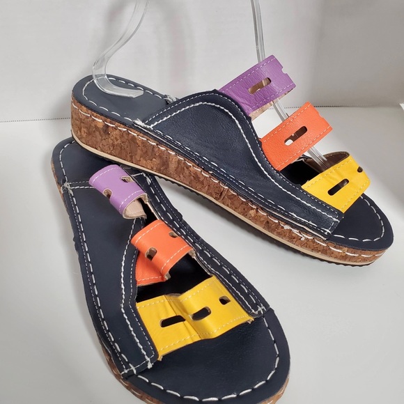 Cork heeled sandals. Sz. 8-9 - Picture 5 of 5